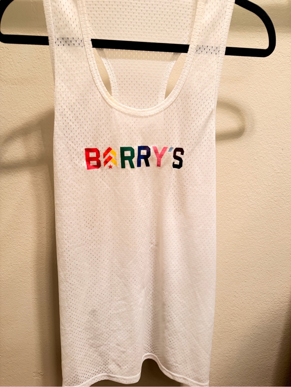 BARRY'S White Mesh Pride Tank